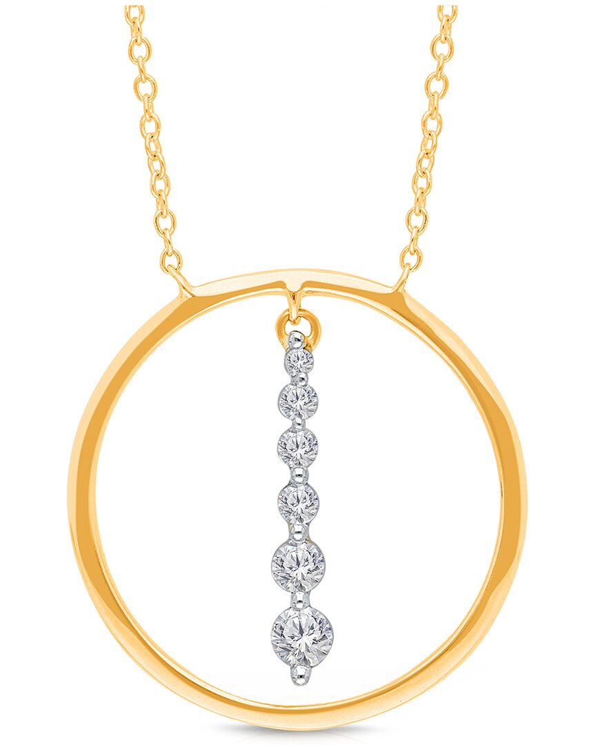 Kallati 14k Two-tone 0.25 Ct. Tw. Diamond Circle Necklace