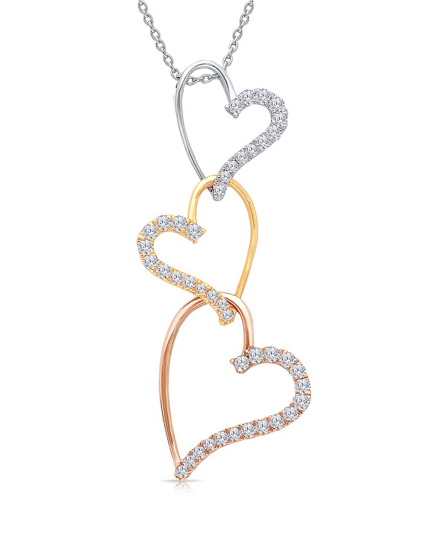 Kallati 14k Two-tone 0.35 Ct. Tw. Diamond Heart Necklace