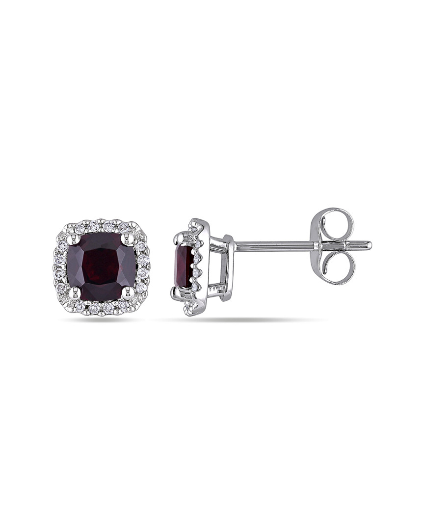 Rina Limor 10k 1.40 Ct. Tw. Diamond & Garnet Earrings