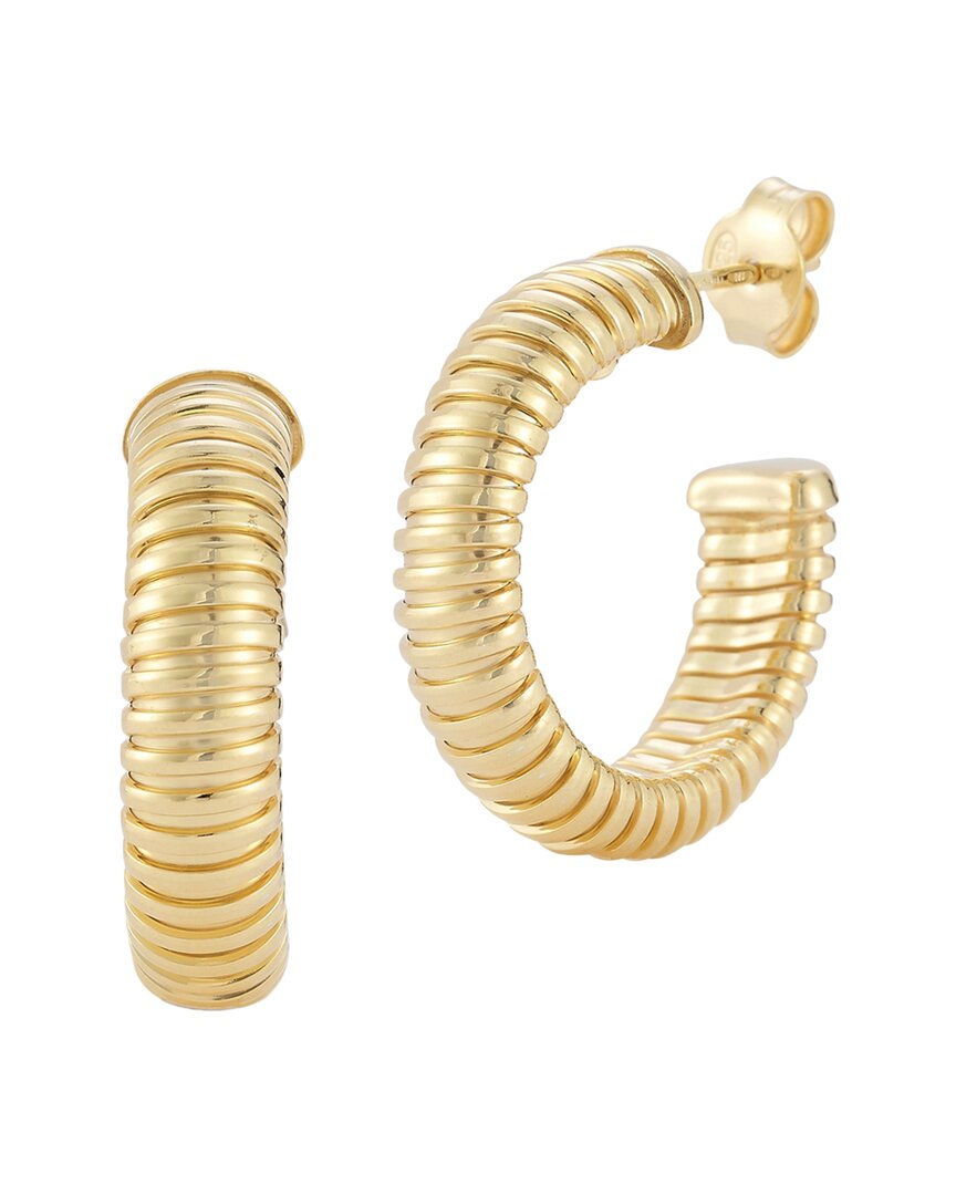 Chloe & Madison Chloe And Madison 18k Over Silver Tubogas Hoops