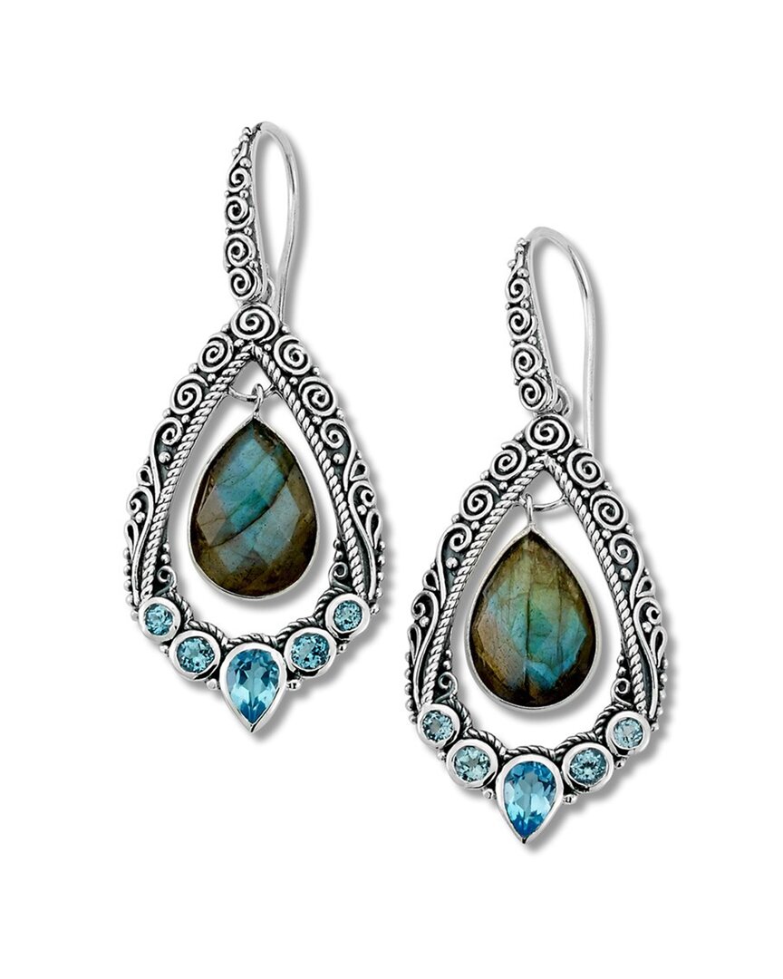 Samuel B. Silver 9.20 Ct. Tw. Gemstone Dangle Earrings