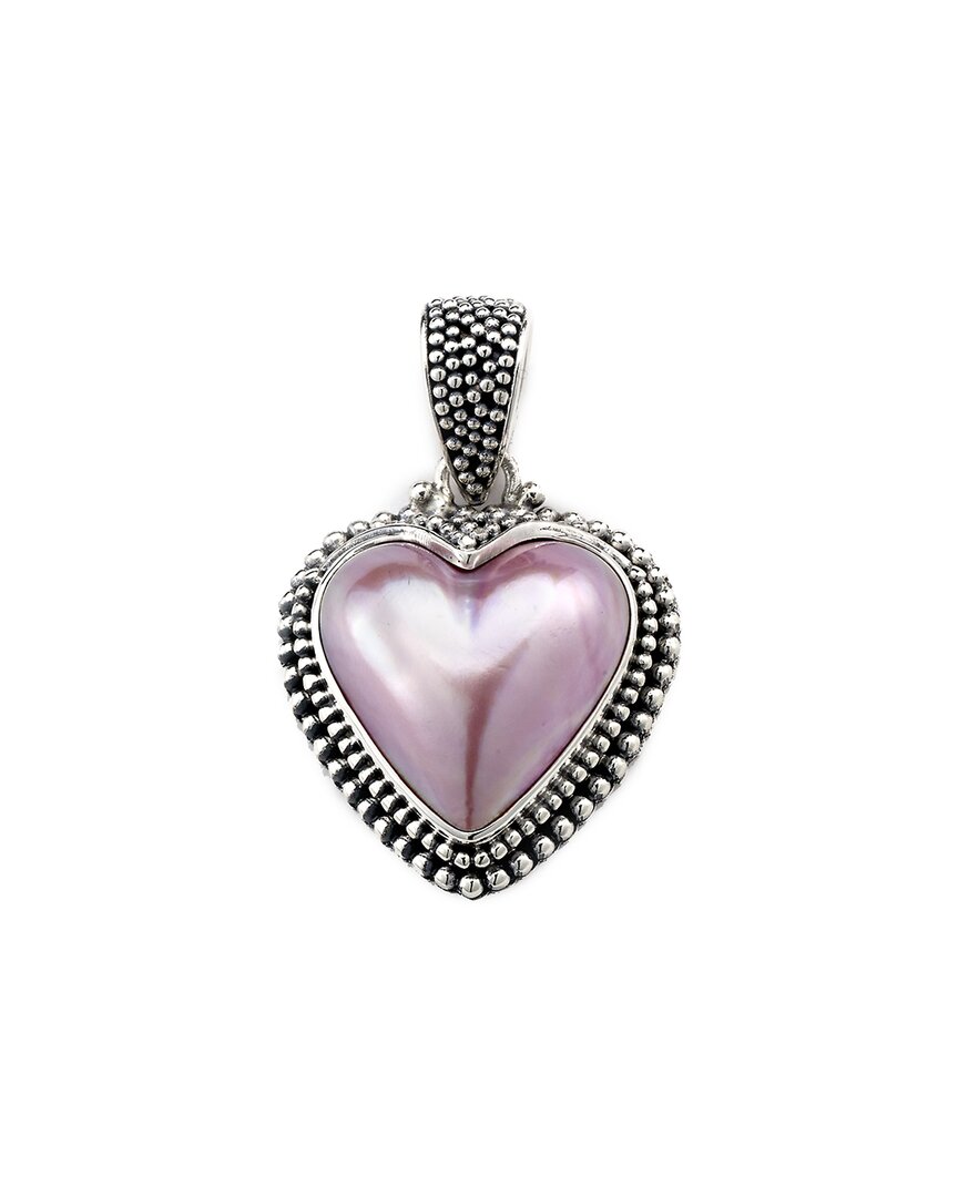 Samuel B. Silver 18x13mm Pearl Heart Pendant