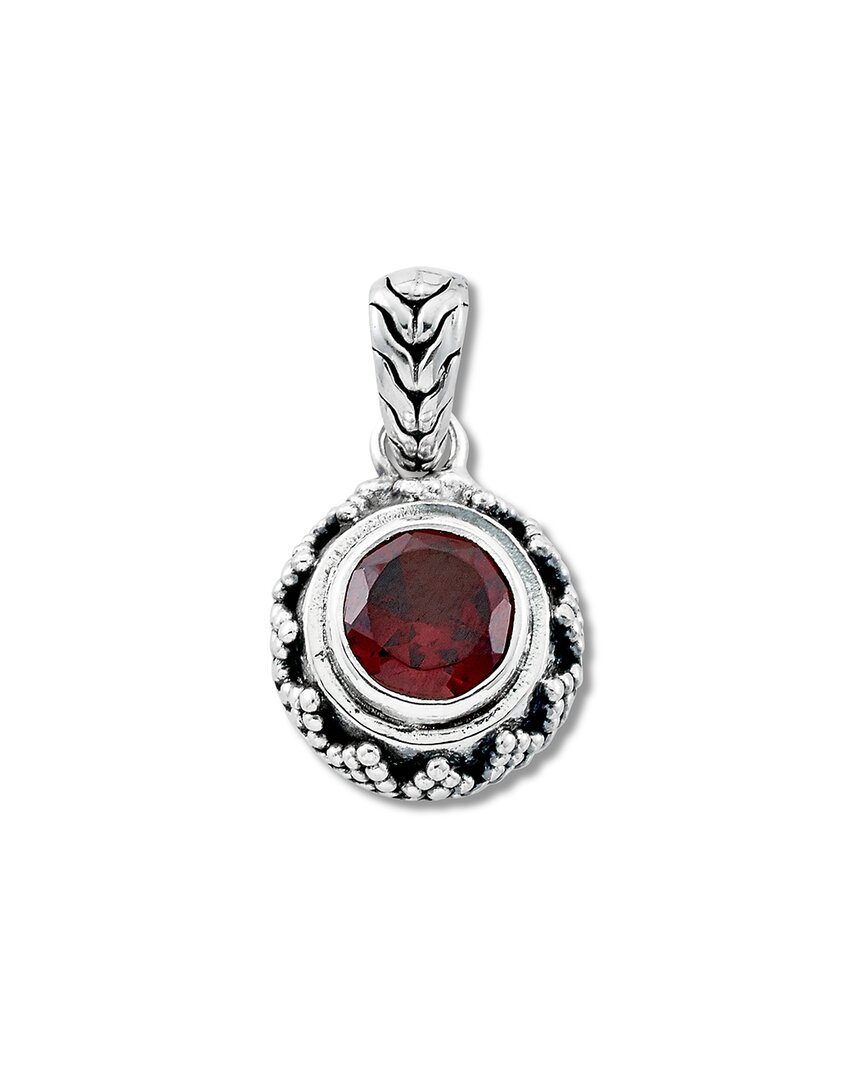 Samuel B. Silver 1.00 Ct. Tw. Garnet Pendant