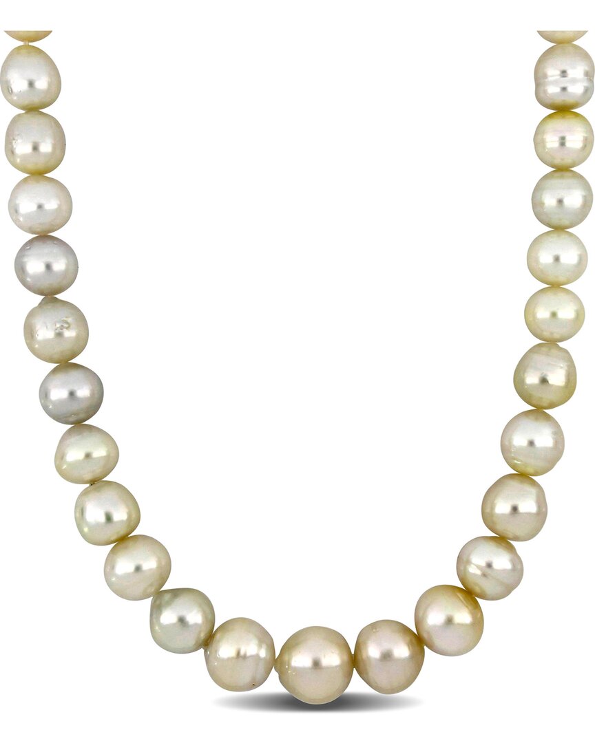 Pearls 14k Diamond 12-16mm Pearl Necklace