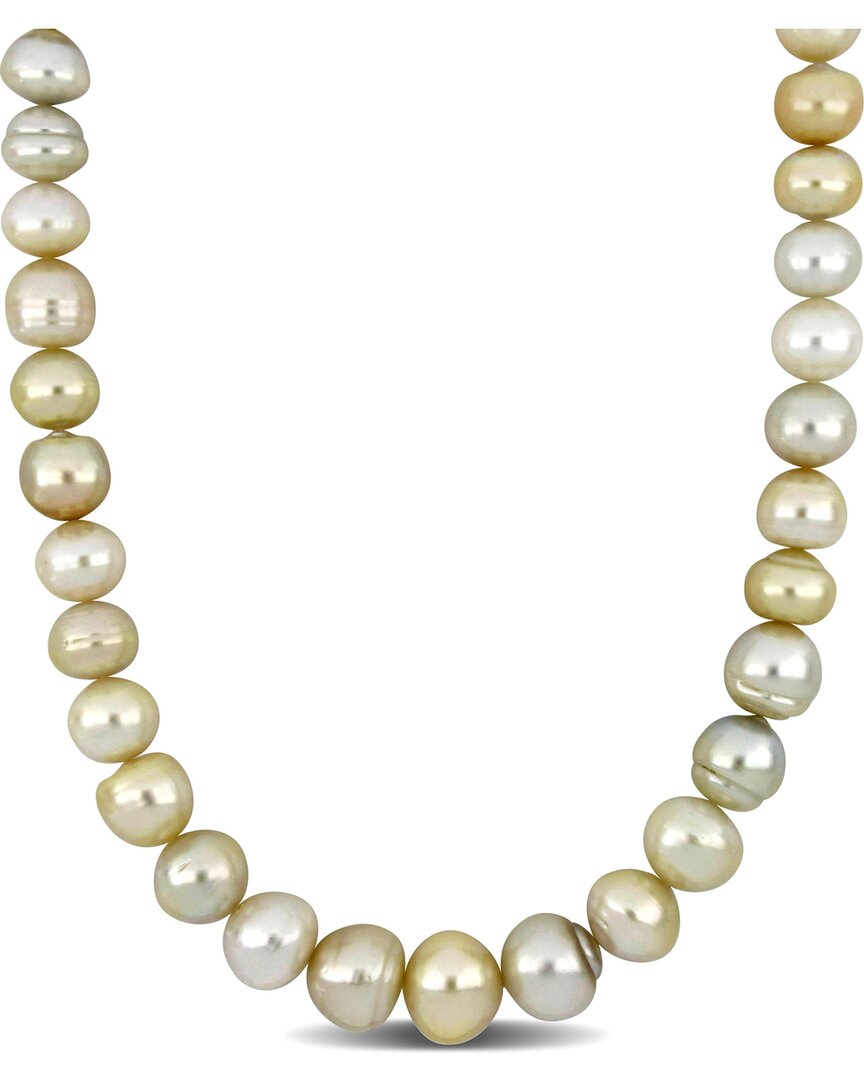 Pearls 14k Diamond 12-15mm Pearl Necklace