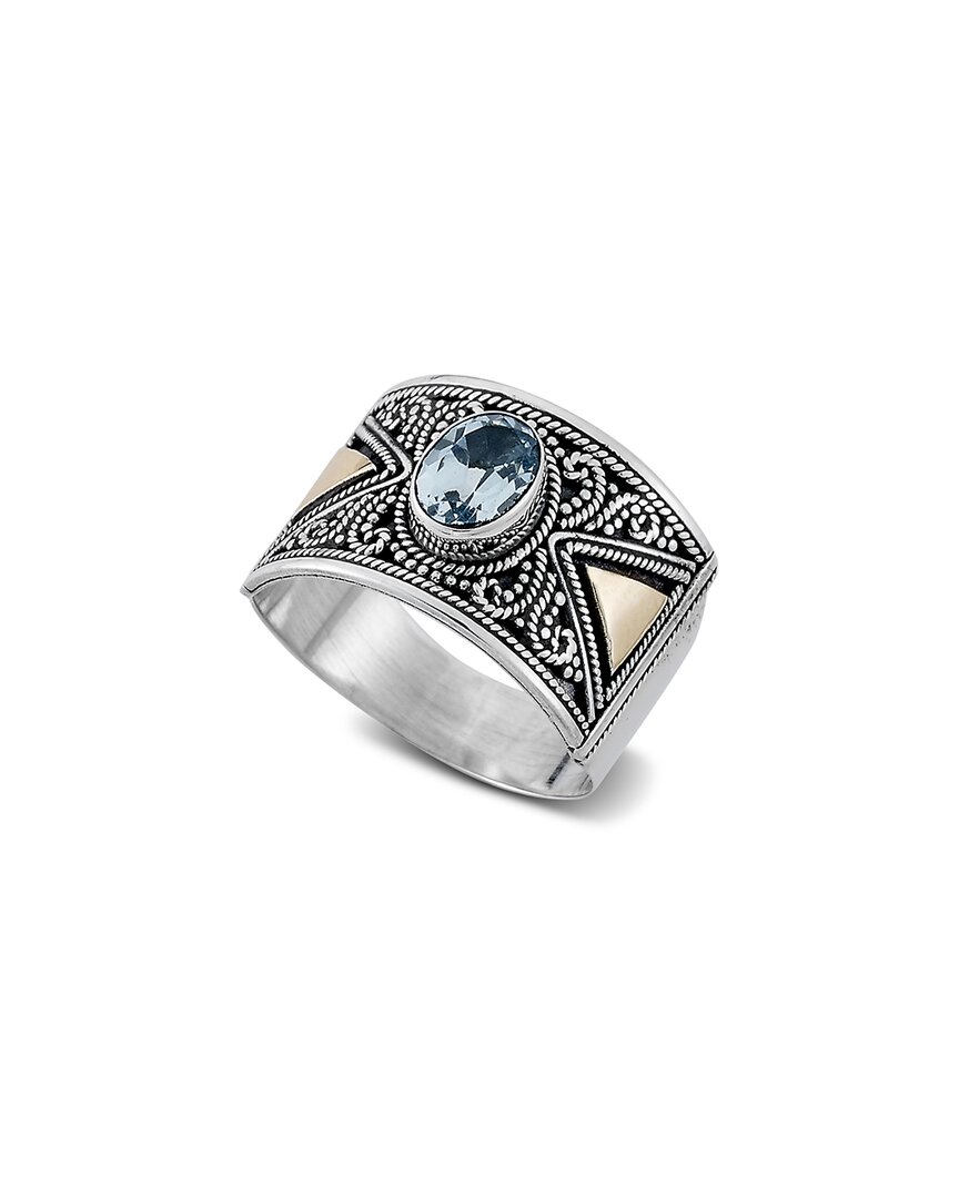 Samuel B. 18k & Silver Blue Topaz Ring