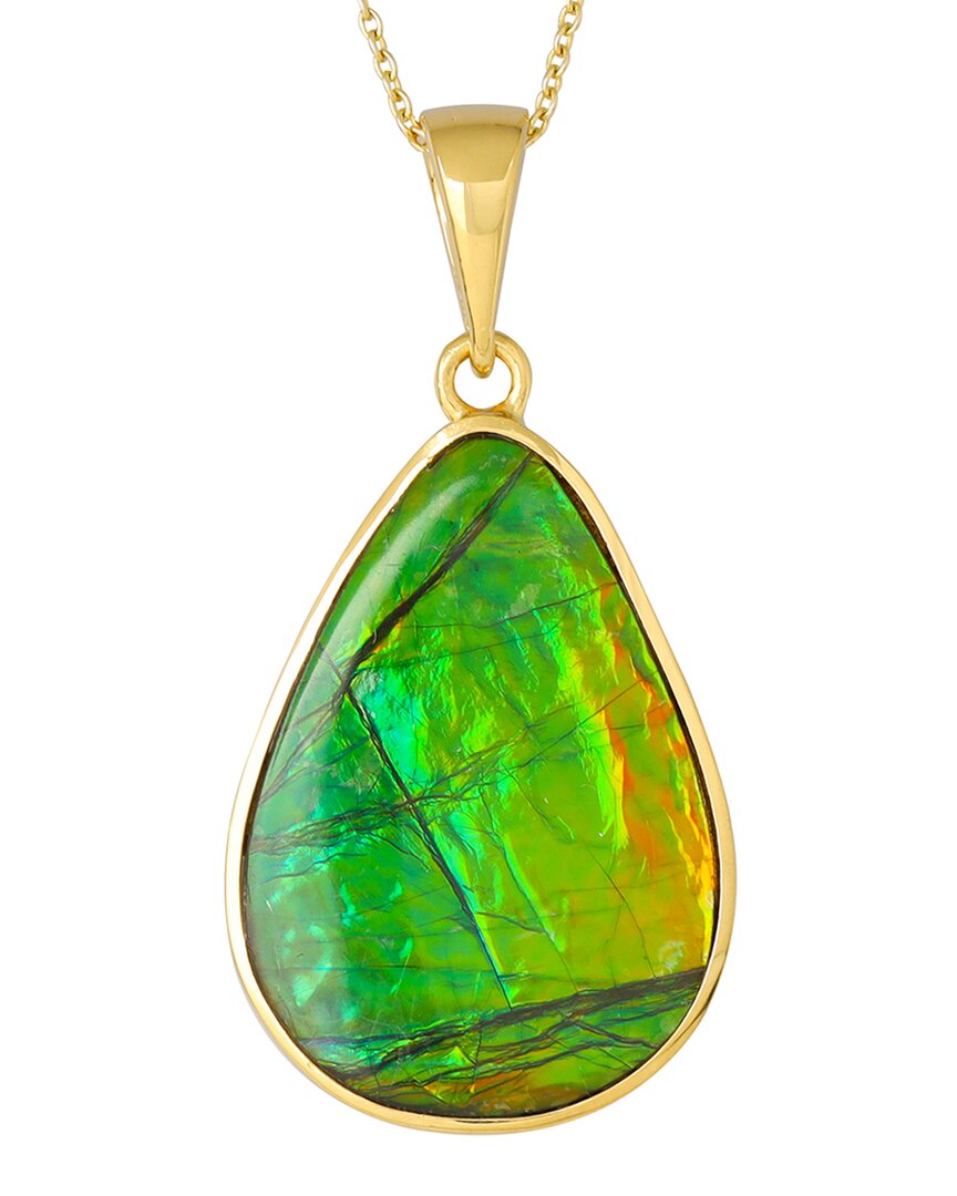 Tiramisu 14k Over Silver 17.85 Ct. Tw. Ammolite Necklace In Gold