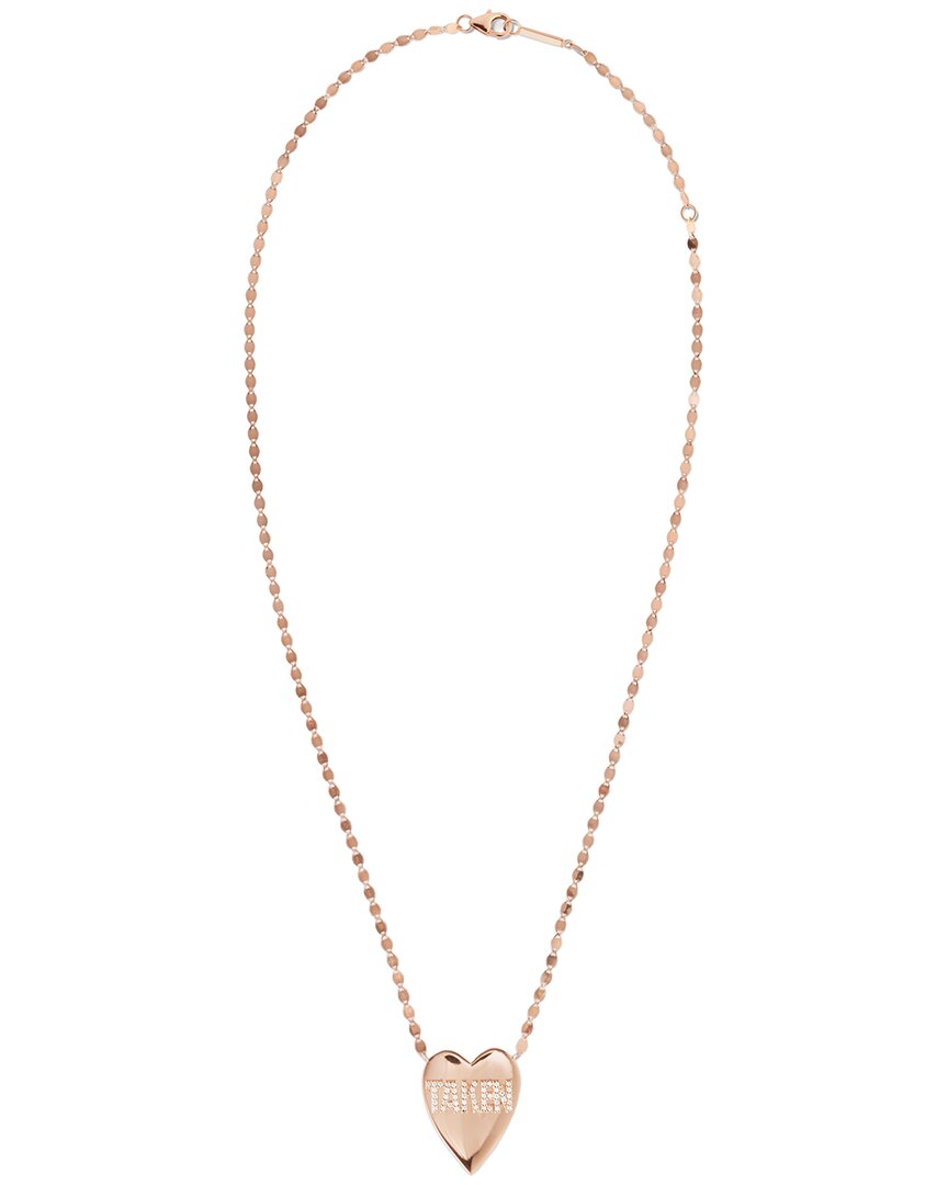 Shop Lana Jewelry 14k Rose Gold 0.14 Ct. Tw. Diamond Taken Heart Necklace