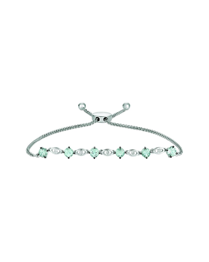 Le Vian 14k 1.25 Ct. Tw. Diamond & Aquamarine Bracelet In Green