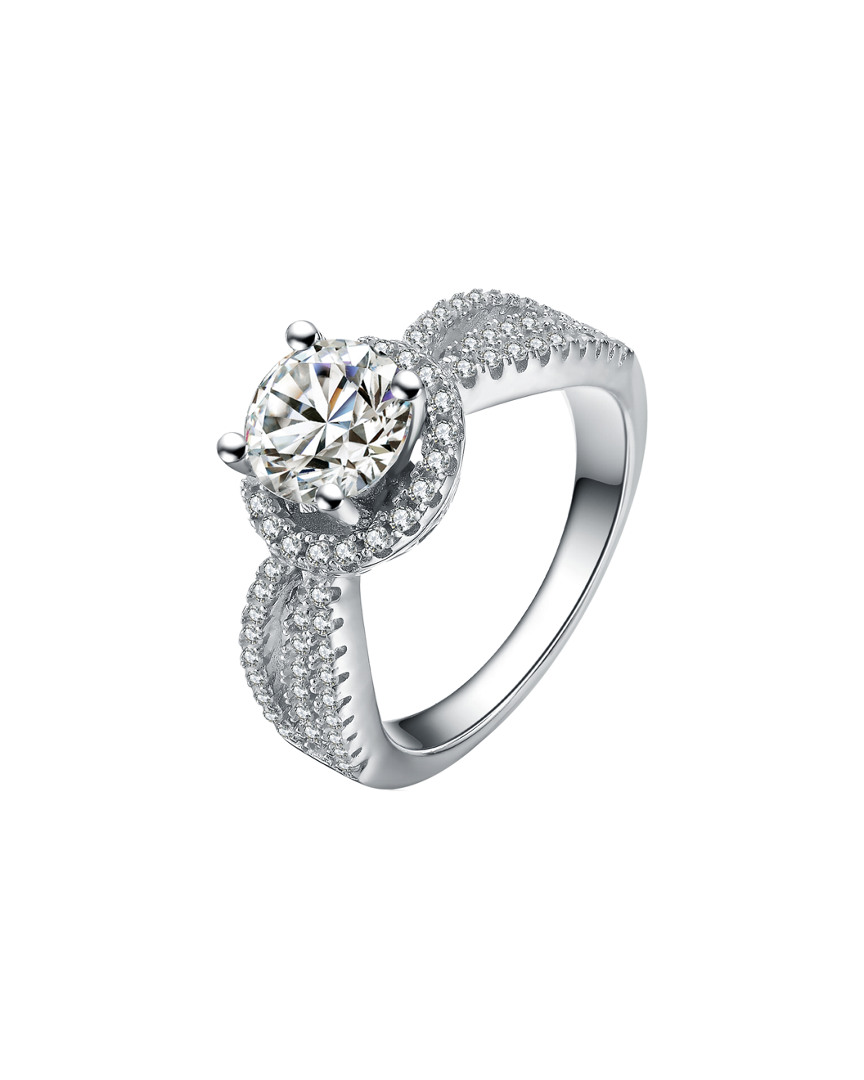 Genevive Silver Cz Halo Ring