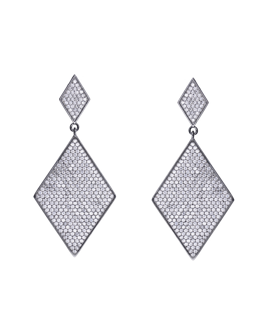 Genevive Silver Cz Geometric Earrings