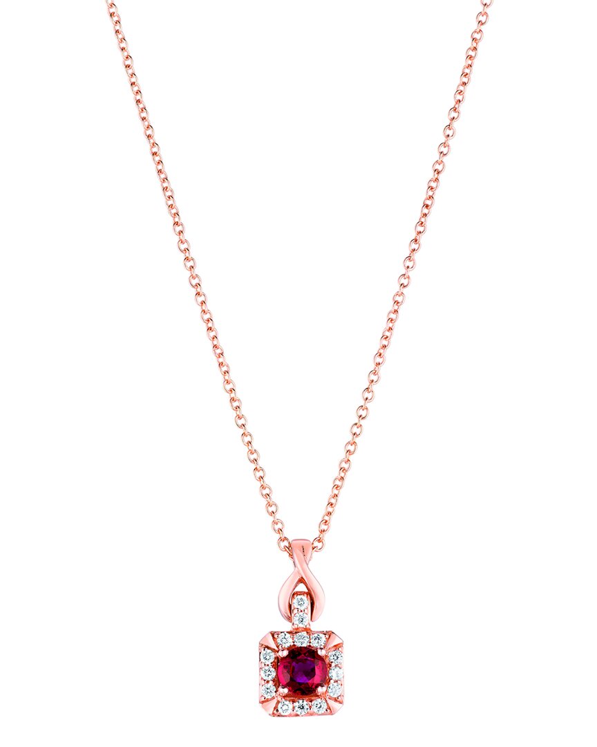 Le Vian ® 14k Strawberry Gold 0.36 Ct. Tw. Diamond & Ruby Pendant Necklace