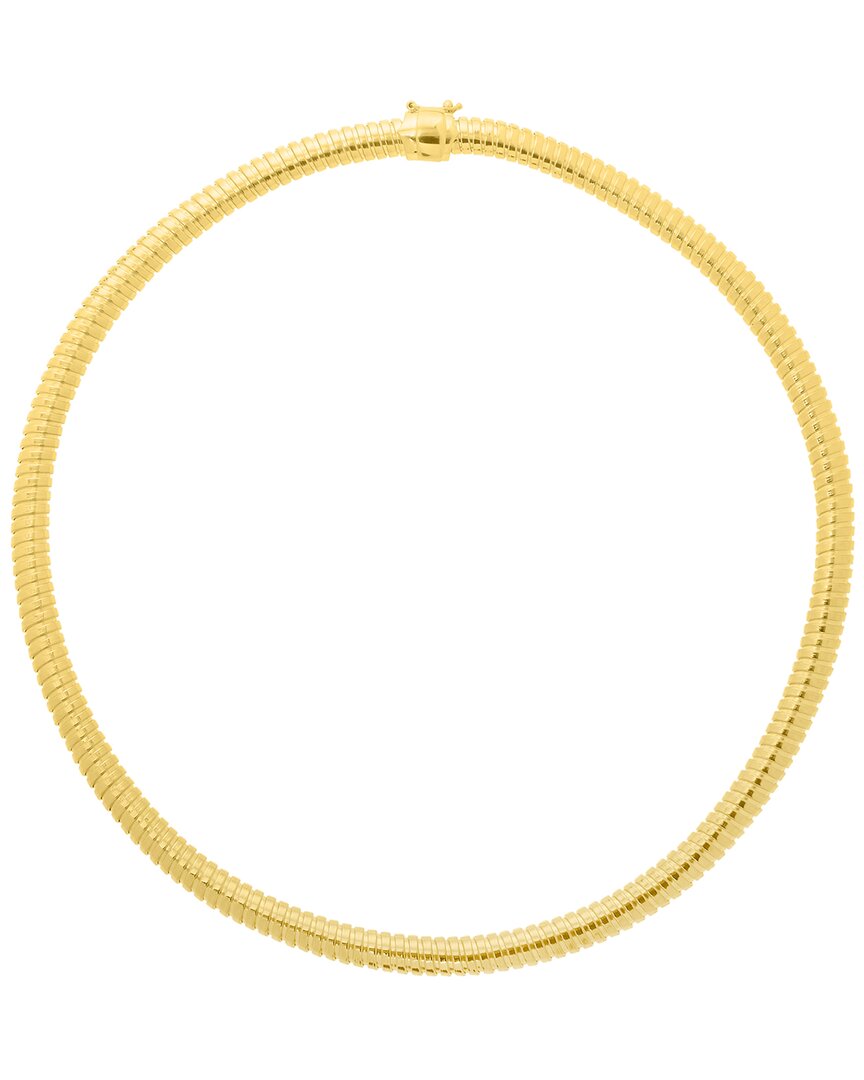 Italian Gold Over Silver 14k  Tubogas Necklace