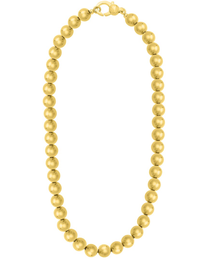 Italian Gold Over Silver 14k  Bead Necklace