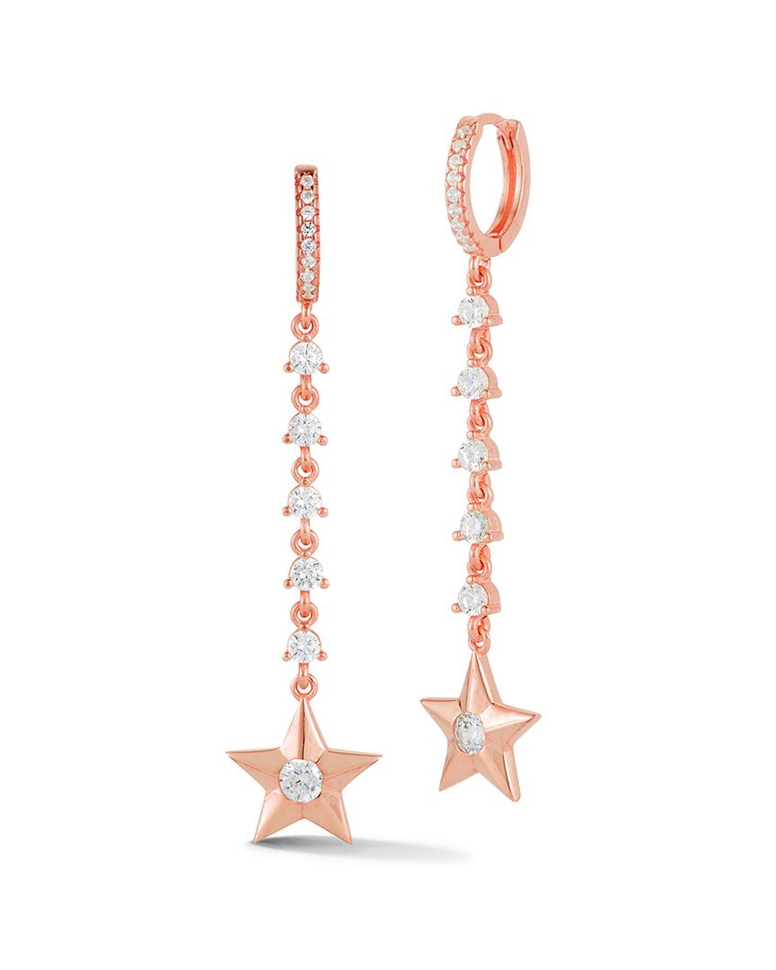 Sphera Milano 14k Rose Gold Vermeil Cz Star Drop Earrings