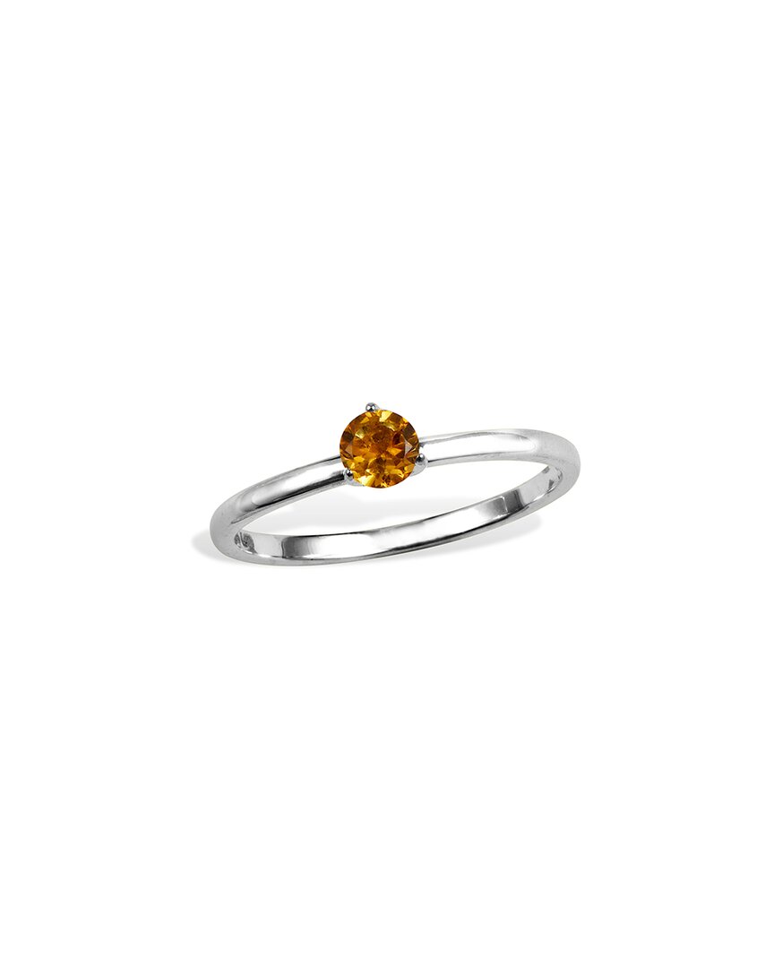 Savvy Cie Silver 0.20 Ct. Tw. Citrine Stackable Ring