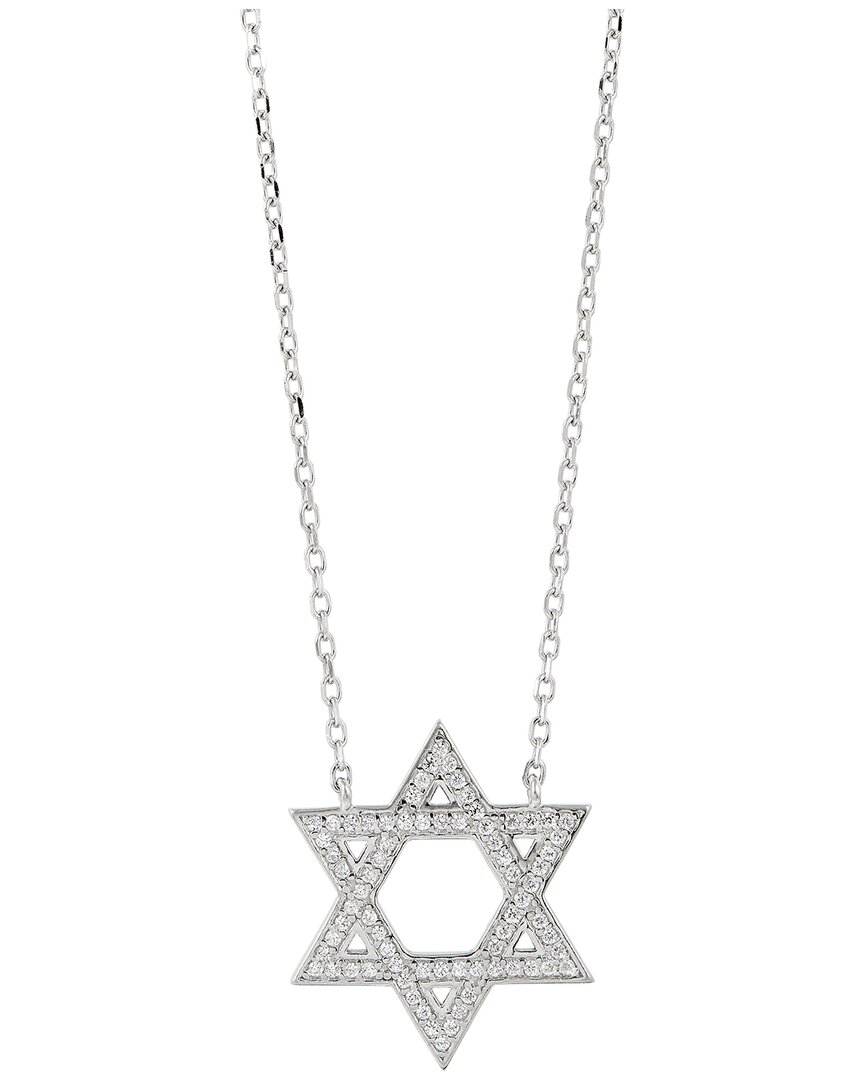 SAVVY CIE SAVVY CIE SILVER CZ PENDANT NECKLACE