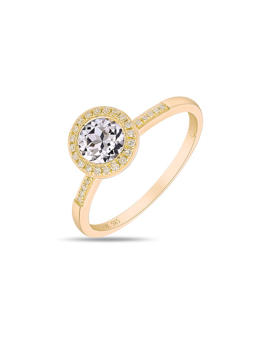 Diana M. Fine Jewelry 14k 1.08 Ct. Tw. Diamond & Topaz Half-eternity Ring