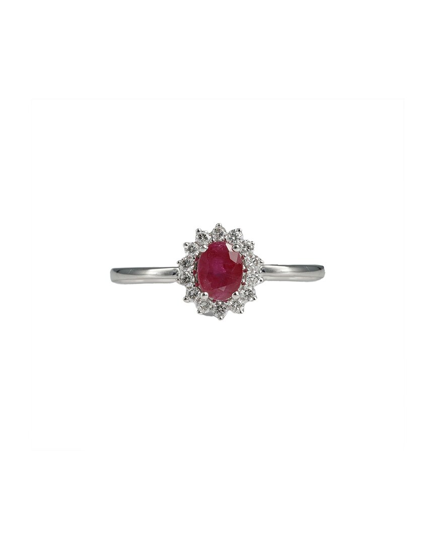 Diana M. Fine Jewelry 14k 0.59 Ct. Tw. Diamond & Ruby Half-eternity Ring