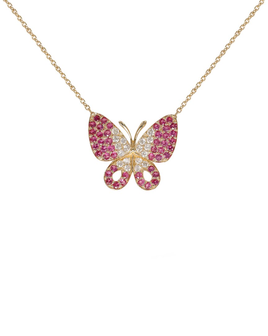 Diana M. Fine Jewelry 14k 0.85 Ct. Tw. Diamond & Gemstone Necklace