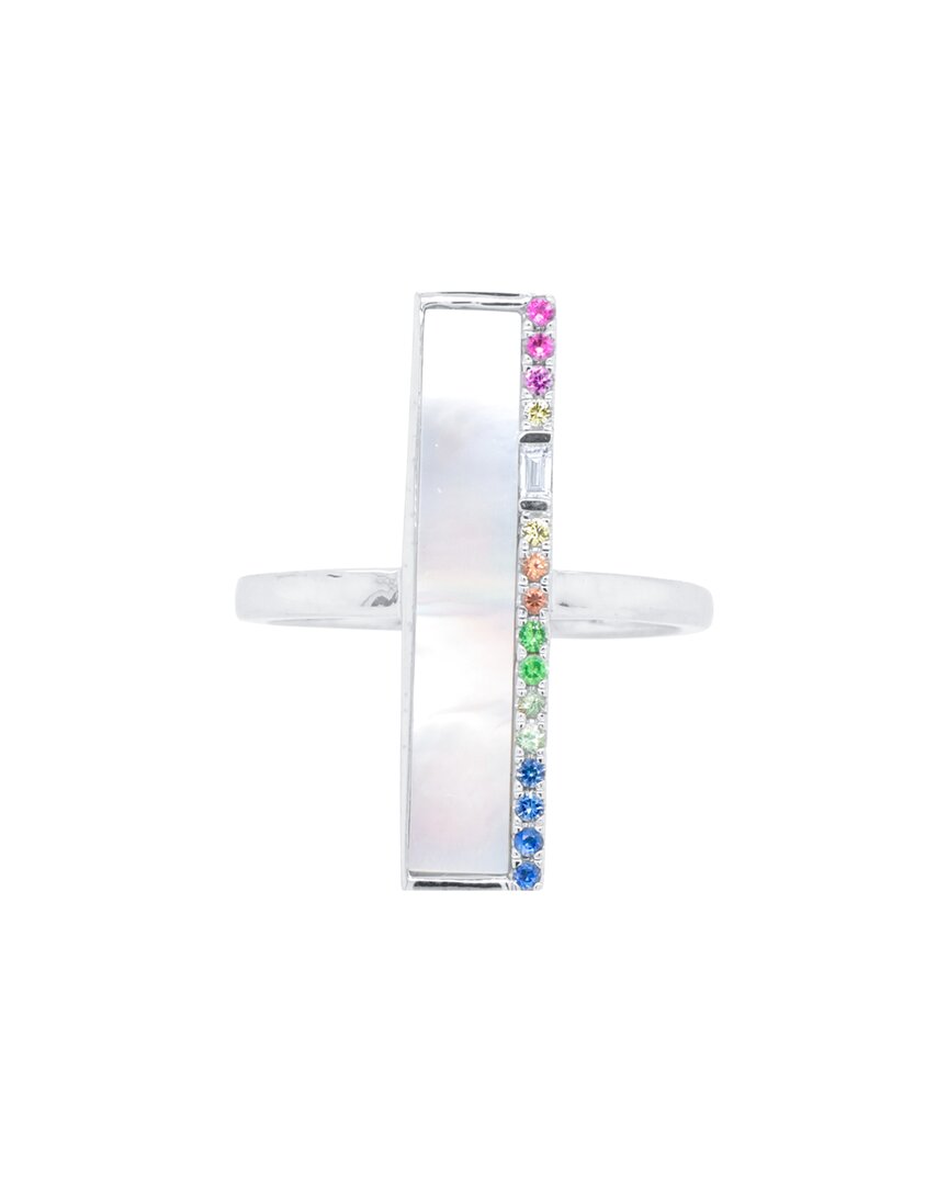 Diana M. Fine Jewelry 14K 0.16 ct. tw. Diamond & Sapphire Pearl Half-Eternity Ring