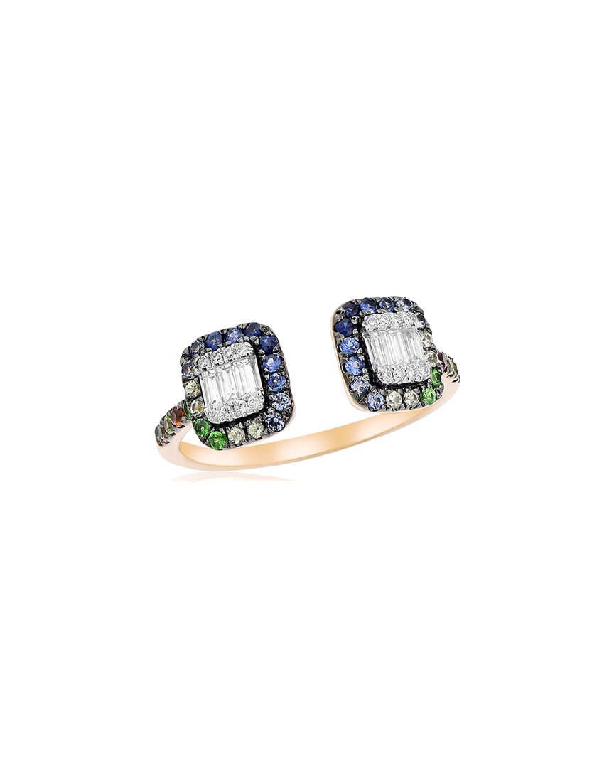 Diana M. Fine Jewelry 14k 0.63 Ct. Tw. Diamond & Sapphire Half-eternity Ring