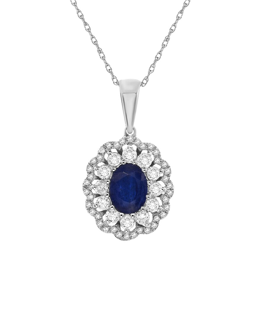 Diana M. Fine Jewelry 14k 1.37 Ct. Tw. Diamond & Sapphire Necklace