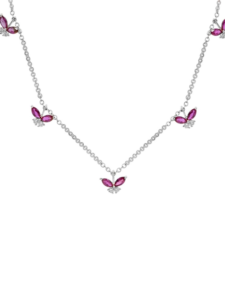 Diana M. Fine Jewelry 14K 1.10 ct. tw. Diamond & Ruby Necklace
