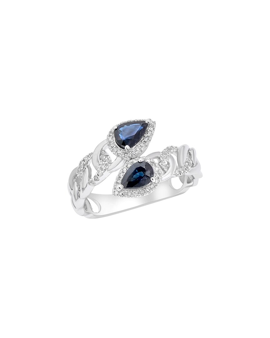 Diana M. Fine Jewelry 14k 0.99 Ct. Tw. Diamond & Sapphire Half-eternity Ring