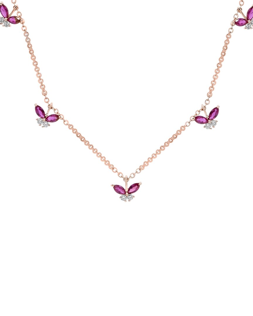 Diana M. Fine Jewelry 18K 1.11 ct. tw. Diamond & Ruby Necklace