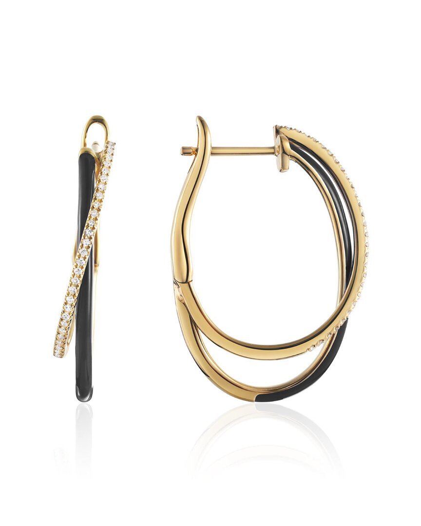 Diana M. Fine Jewelry 14k 0.12 Ct. Tw. Diamond Enamel Earrings