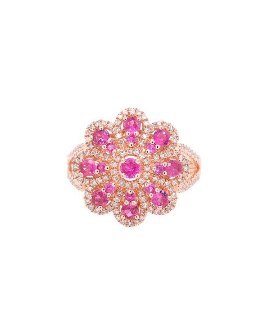 Diana M. Fine Jewelry 14K Rose Gold 1.32 ct. tw. Diamond & Sapphire Half-Eternity Ring
