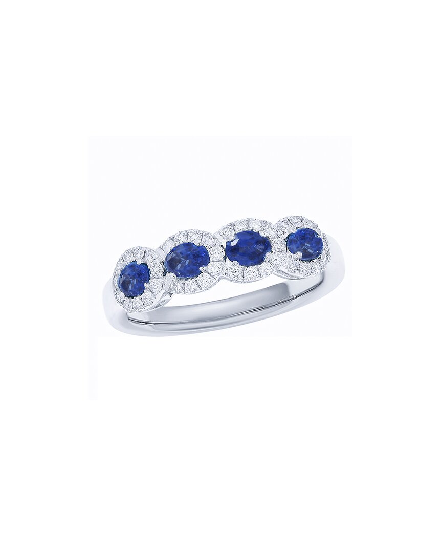 Diana M. Fine Jewelry 18K 1.17 ct. tw. Diamond & Sapphire Half-Eternity Ring