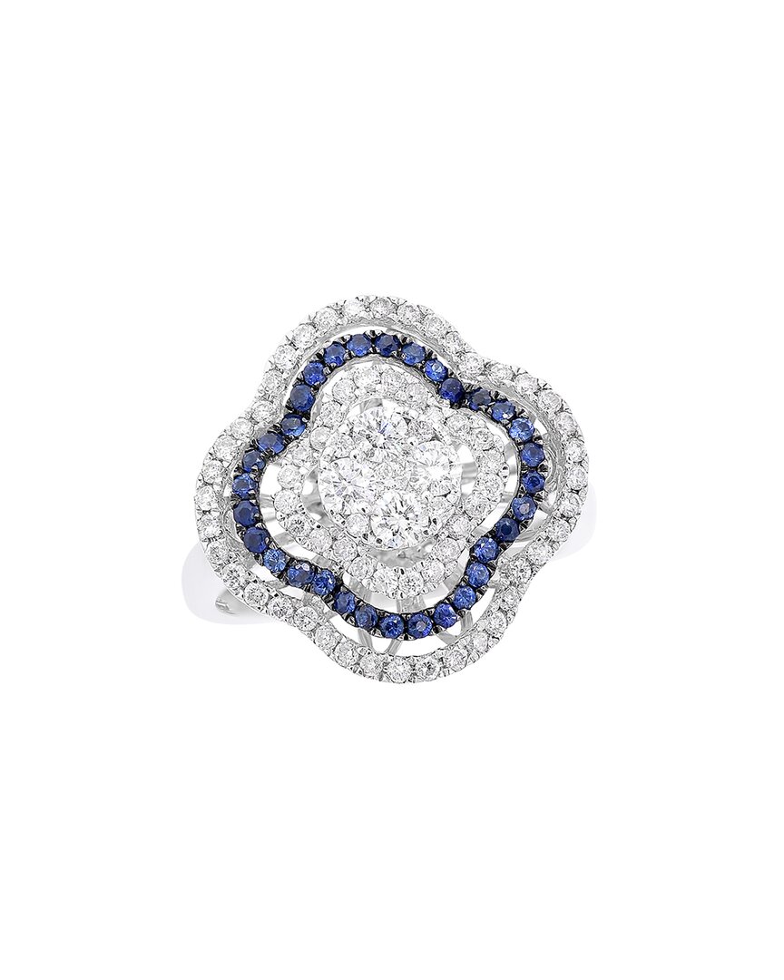 Diana M. Fine Jewelry 14k 1.26 Ct. Tw. Diamond & Sapphire Half-eternity Ring