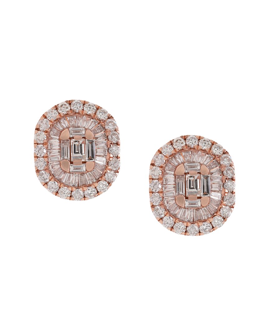 Diana M. Fine Jewelry 14k Rose Gold 1.75 Ct. Tw. Diamond Earrings