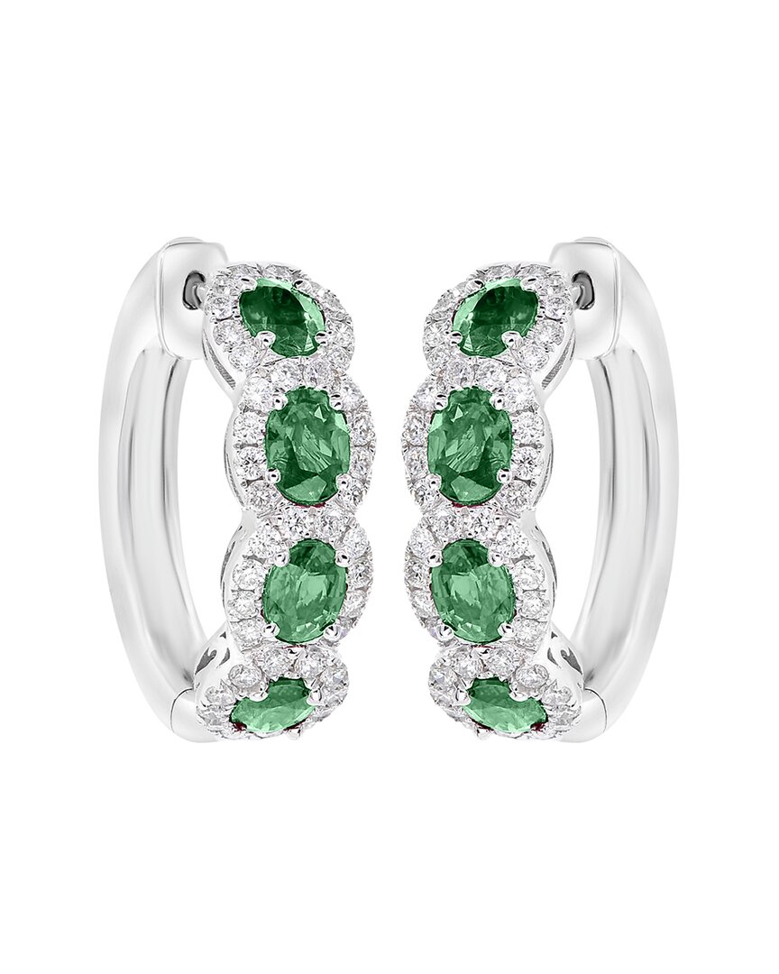 Diana M. Fine Jewelry 10k 2.19 Ct. Tw. Diamond & Emerald Earrings