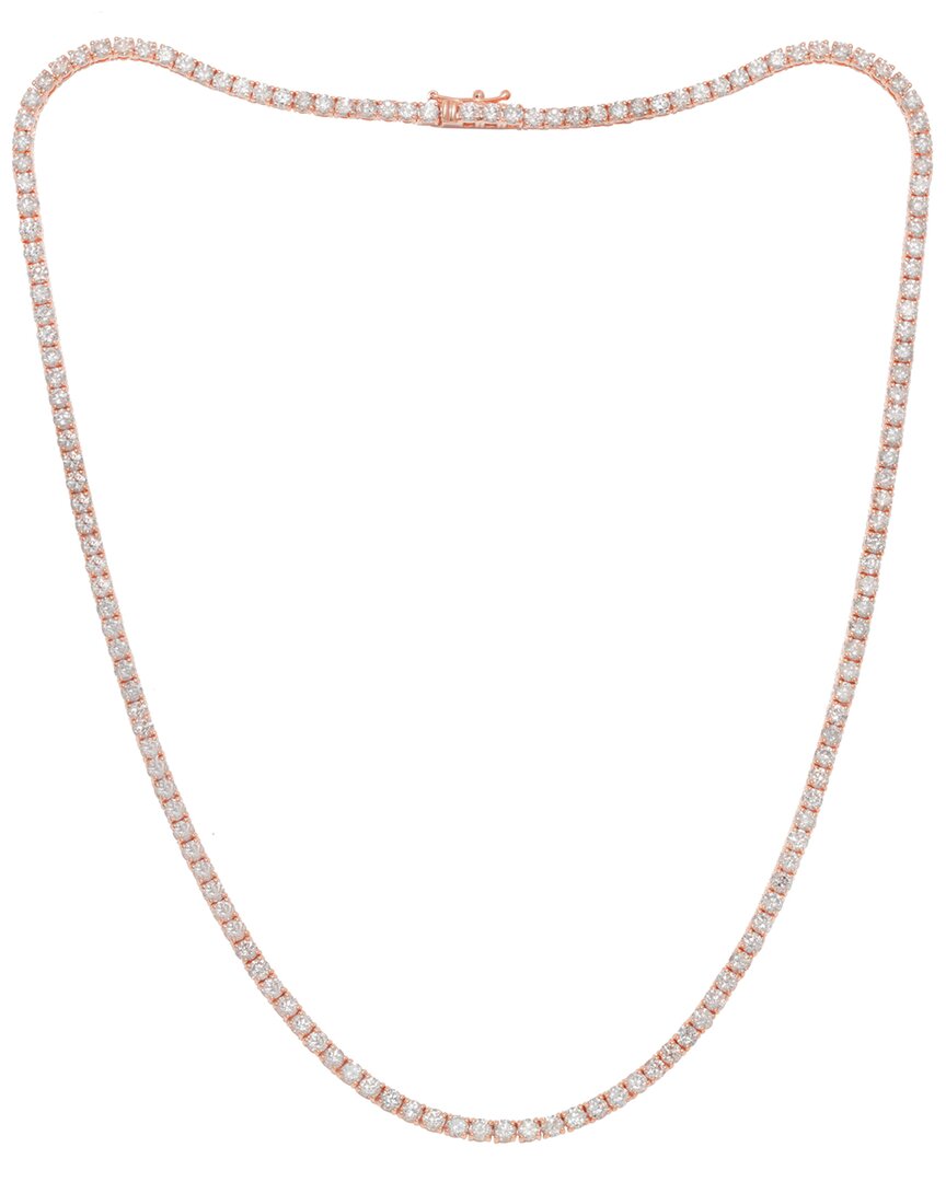 Diana M. Fine Jewelry 14k Rose Gold 8.50 Ct. Tw. Diamond Necklace In Pink