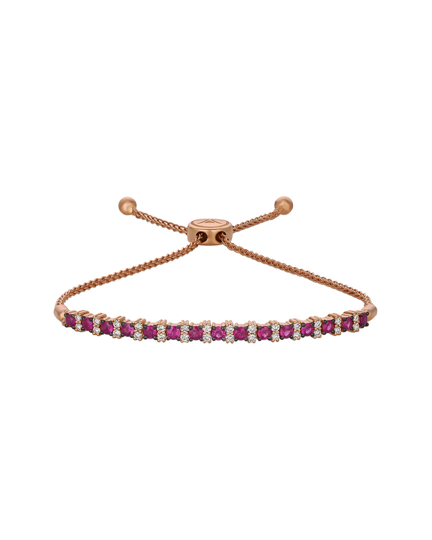 Le Vian 14k Rose Gold 1.50 Ct. Tw. Diamond & Ruby Bolo Bracelet
