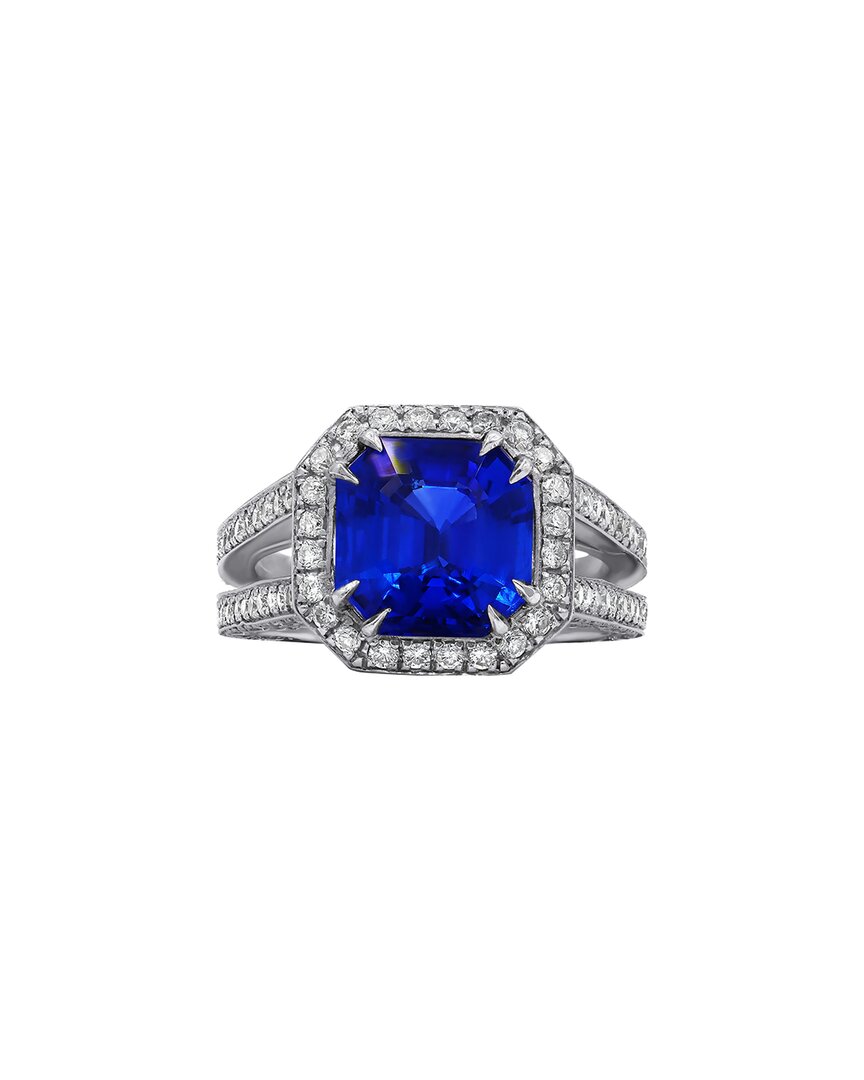 Diana M. Fine Jewelry 18k 5.18 Ct. Tw. Diamond & Sapphire Half-eternity Ring