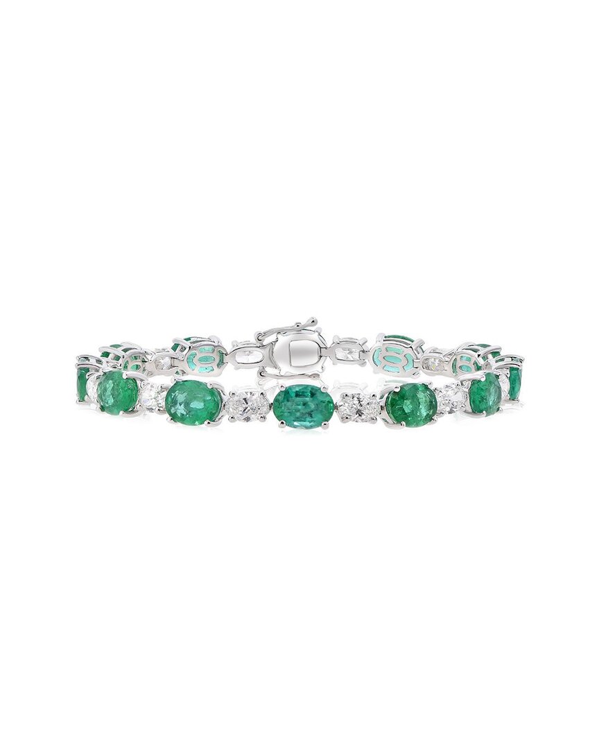 Diana M. Fine Jewelry 18K 18.31 ct. tw. Diamond & Emerald Bracelet