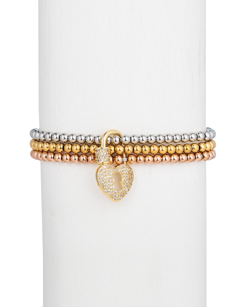 Shop Eye Candy La Luxe Collection Titanium Cz Heart Stretch Bracelet