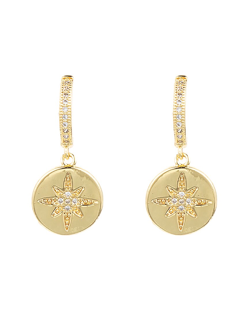 Eye Candy La Luxe Collection 14k Plated Cz North Star Earrings