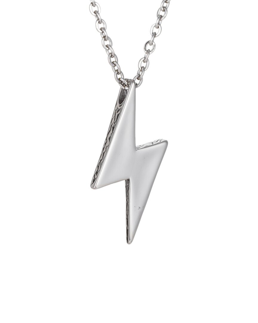 Eye Candy La Luxe Collection Titanium Lightning Bolt Necklace