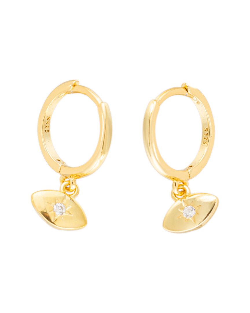 Eye Candy La Luxe Collection Silver Cz Evil Eye Earrings