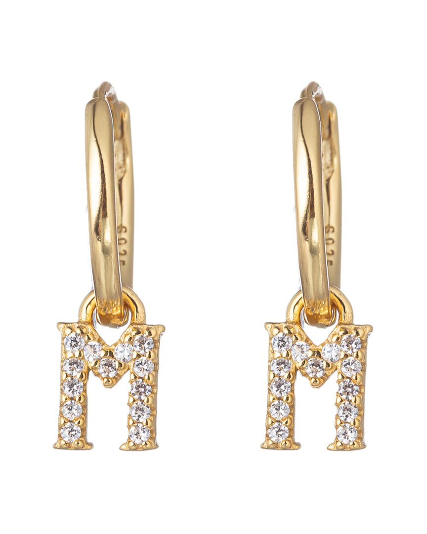 Eye Candy La Luxe Collection Silver Cz Initial Huggie Earrings (a-z)