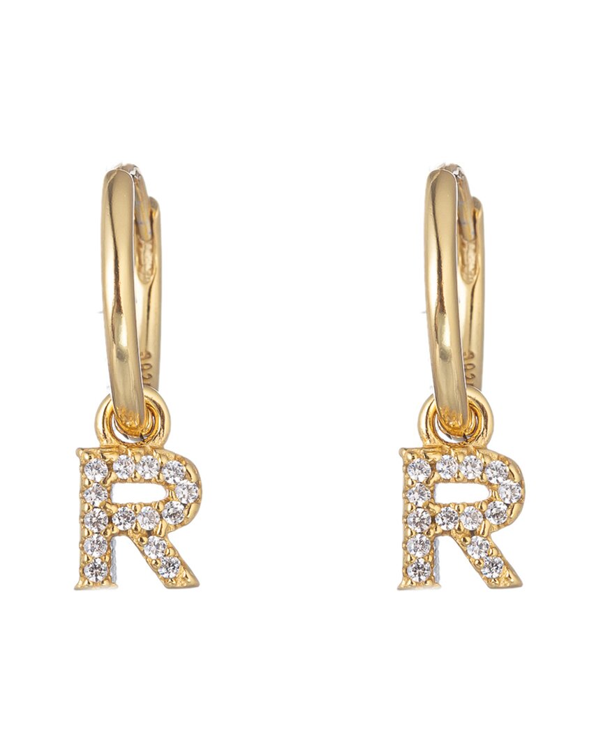 Eye Candy La Luxe Collection Silver Cz Initial Huggie Earrings (a-z)
