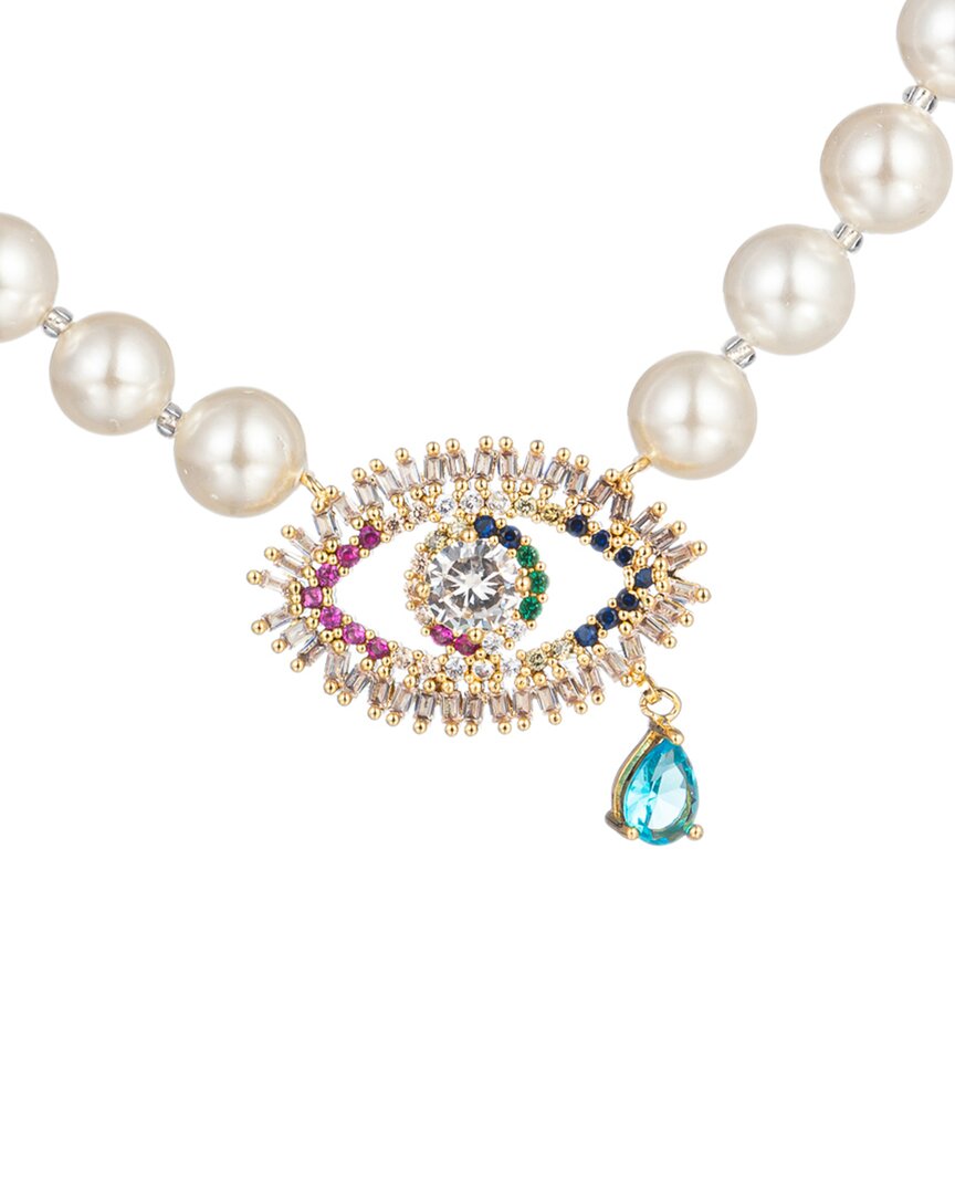 Eye Candy La Luxe Collection Shell Pearl Cz Lyla Necklace