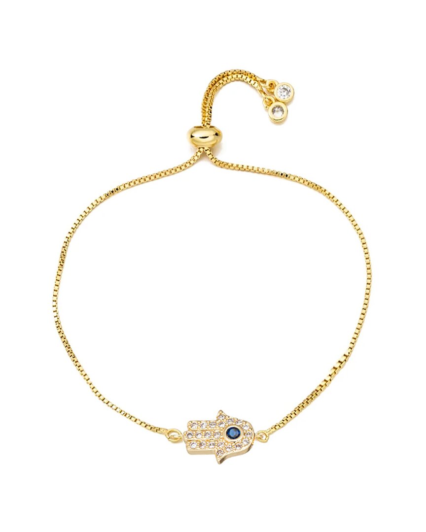 Eye Candy La Luxe Collection 18k Plated Cz Hamsa Bracelet