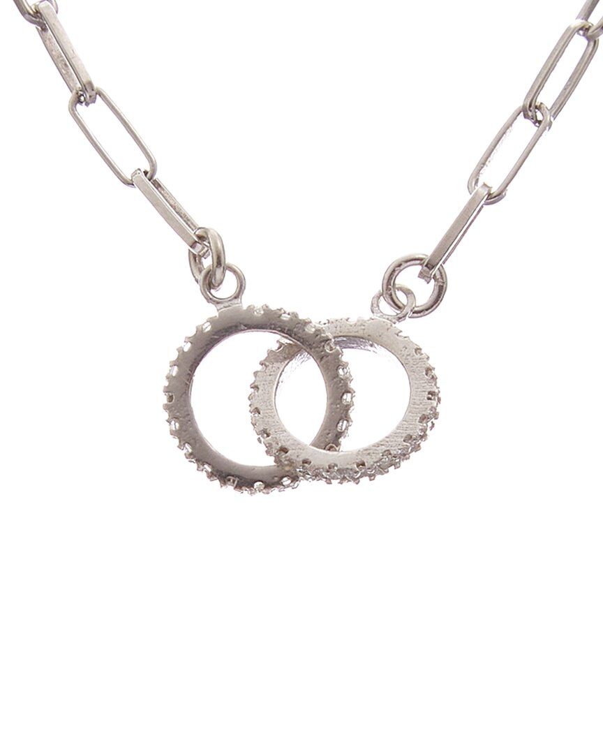 Meshmerise 18k Vermeil 0.20 Ct. Tw. Diamond Double Ring Necklace