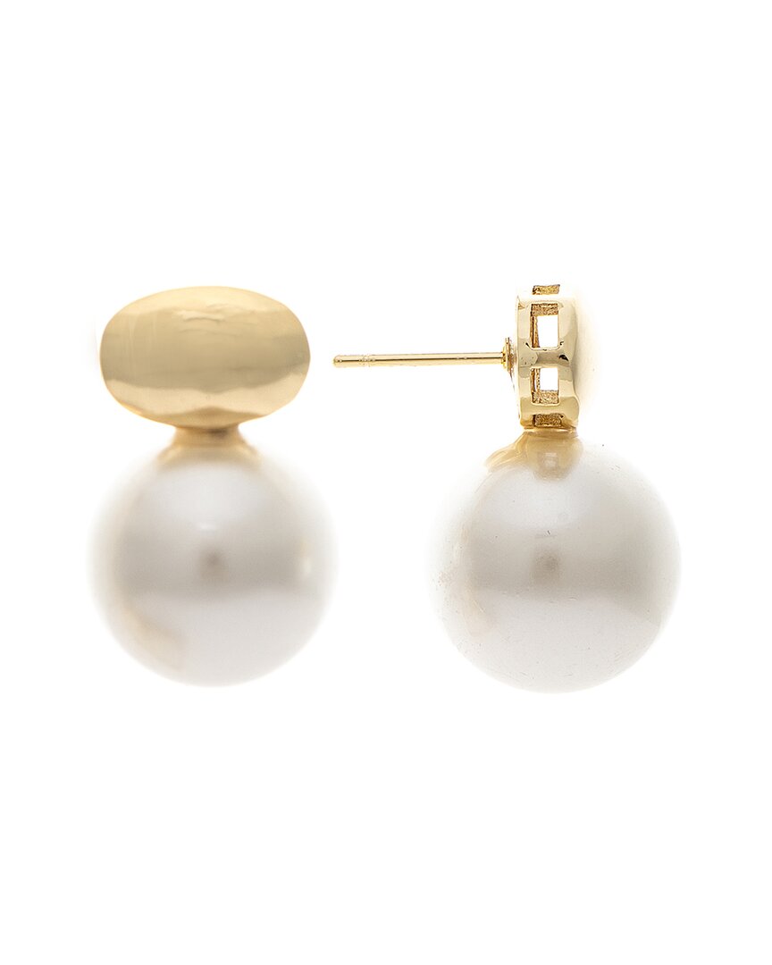 Rivka Friedman 18k Plated Pearl Earrings
